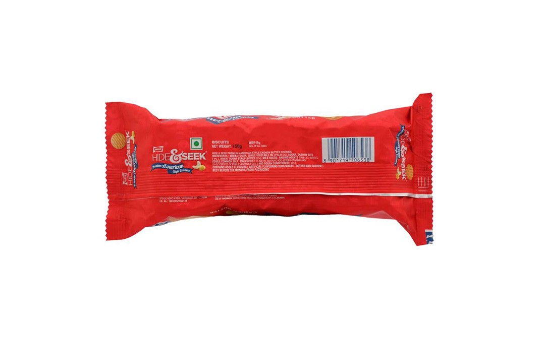 Parle Hide & Seek Premium American Style Cookies - Cashew Butter   Pack  150 grams